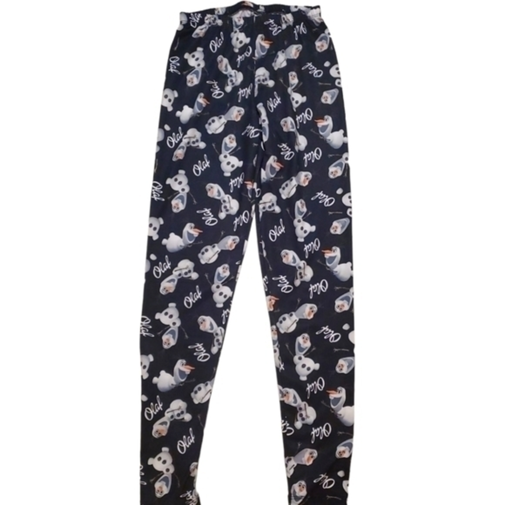 Disney Frozen Women's Snowman Olaf Black‎ Leggings Medium